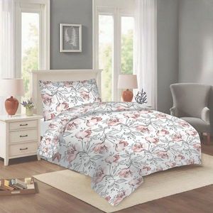 Bílo-růžové bavlněné povlečení na jednolůžko 140x200 cm Elis – Cotton House obraz