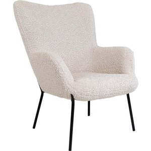 Bílé křeslo ušák z umělé kožešiny House Nordic Glasgow obraz