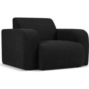 Černé křeslo z textilie bouclé Molino – Micadoni Home obraz