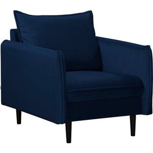 Tmavě modré sametové křeslo Juli – Ropez obraz