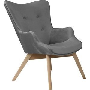 Šedé sametové křeslo Niko – Ropez obraz