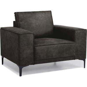 Černošedé křeslo z imitace kůže Copenhagen - Scandic obraz