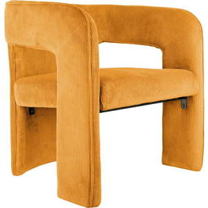 Okrově žluté manšestrové křeslo Vigor – Leitmotiv obraz