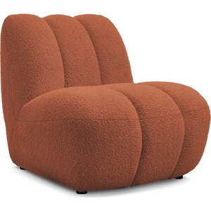 Křeslo z textilie bouclé v cihlové barvě Janissaire – Bobochic Paris obraz