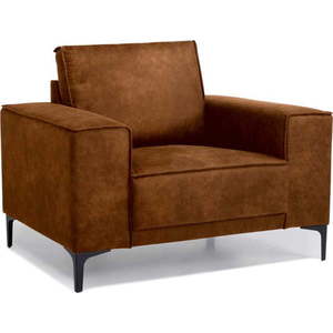 Hnědé křeslo z imitace kůže Copenhagen - Scandic obraz