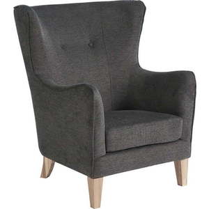 Tmavě šedé křeslo ušák Campo – House Nordic obraz