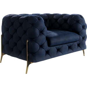 Tmavě modré sametové křeslo Chelsea Bis – Ropez obraz