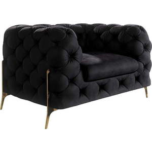 Černé sametové křeslo Chelsea Bis – Ropez obraz