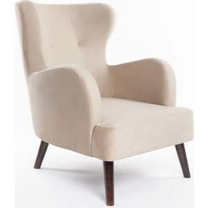 Béžové sametové křeslo ušák Noemye – Bonami Selection obraz