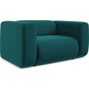 Tyrkysové sametové křeslo Ekahi – Makamii obraz