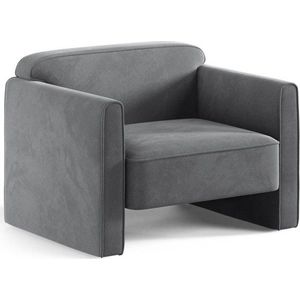 Šedé sametové křeslo Abby – Micadoni obraz