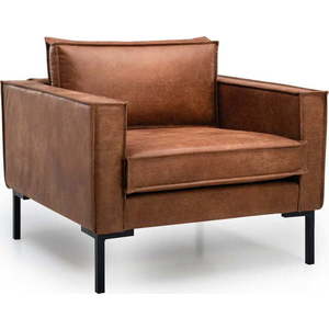Hnědé křeslo z imitace kůže Rate - Scandic obraz