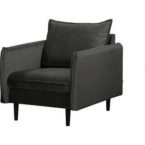 Tmavě šedé sametové křeslo Juli – Ropez obraz