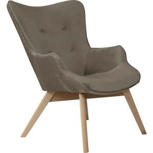 Světle hnědé sametové křeslo Niko – Ropez obraz