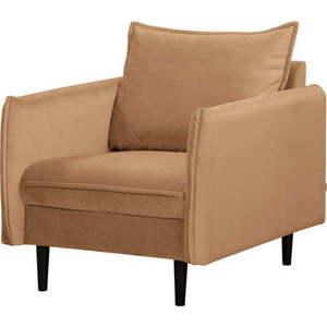 Hnědé sametové křeslo Juli – Ropez obraz