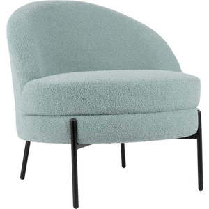 Světle modré křeslo z textilie bouclé Noble – Leitmotiv obraz