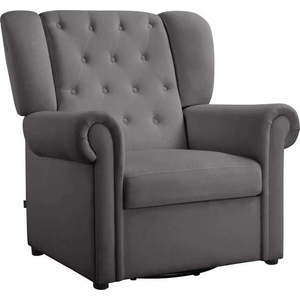 Šedé sametové houpací chesterfield křeslo Lillyse – Støraa obraz