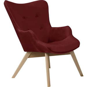 Červené sametové křeslo Niko – Ropez obraz