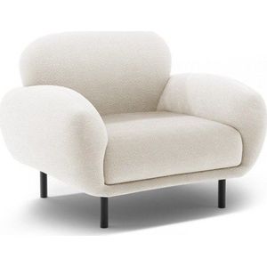 Bílé křeslo z textilie bouclé Poppy – Micadoni obraz