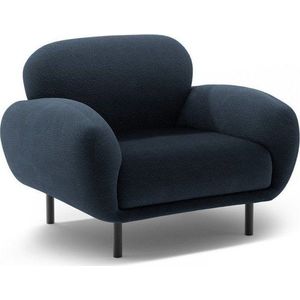 Tmavě modré křeslo z textilie bouclé Poppy – Micadoni obraz