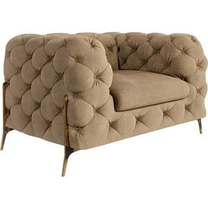 Světle hnědé sametové křeslo Chelsea Bis – Ropez obraz