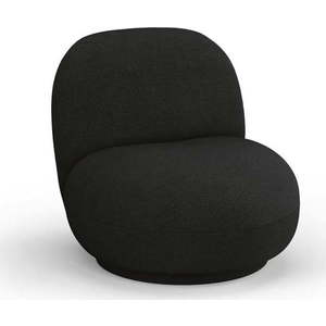 Černé křeslo z textilie bouclé Chuck – Micadoni Home obraz