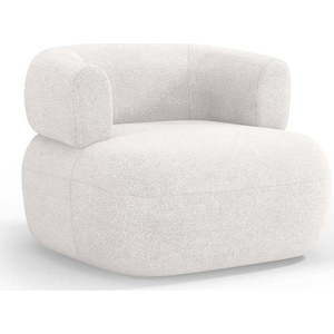 Bílé křeslo z textilie bouclé Jenny – Micadoni Home obraz