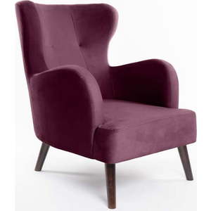 Fialové sametové křeslo ušák Noemye – Bonami Selection obraz