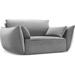 Světle šedé sametové křeslo Vanda – Mazzini Sofas obraz