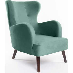 Sametové křeslo ušák v mentolové barvě Noemye – Bonami Selection obraz