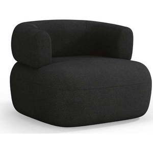 Černé křeslo z textilie bouclé Jenny – Micadoni Home obraz