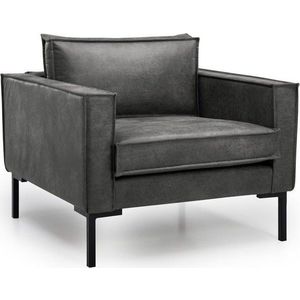 Tmavě šedé křeslo z imitace kůže Rate - Scandic obraz