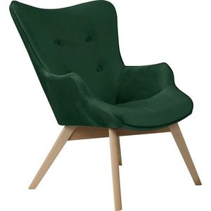 Tmavě zelené sametové křeslo Niko – Ropez obraz