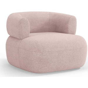Světle růžové křeslo z textilie bouclé Jenny – Micadoni Home obraz