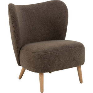 Hnědé křeslo z textilie bouclé Elmont – Actona obraz