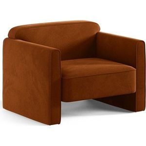Sametové křeslo v terakotové barvě Abby – Micadoni obraz
