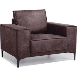 Tmavě hnědé křeslo z imitace kůže Copenhagen - Scandic obraz