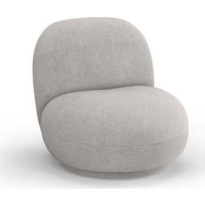 Světle šedé křeslo z textilie bouclé Chuck – Micadoni Home obraz