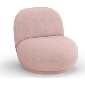 Světle růžové křeslo z textilie bouclé Chuck – Micadoni Home obraz