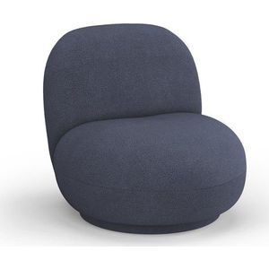 Tmavě modré křeslo z textilie bouclé Chuck – Micadoni Home obraz