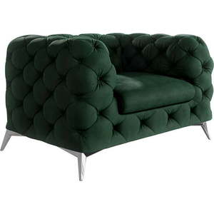Tmavě zelené sametové křeslo Chelsea – Ropez obraz