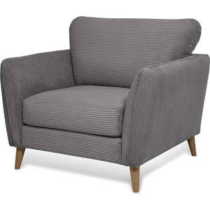 Tmavě šedé manšestrové křeslo Paris – Scandic obraz