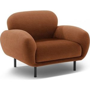 Křeslo z textilie bouclé v terakotové barvě Poppy – Micadoni obraz