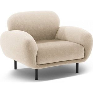 Béžové křeslo z textilie bouclé Poppy – Micadoni obraz