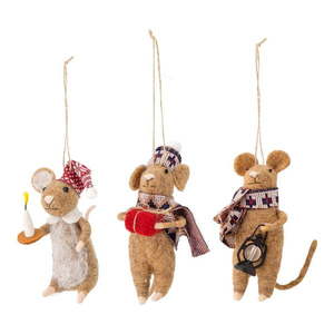 Vlněné vánoční ozdoby v sadě 3 ks 11 cm Peo – Bloomingville obraz