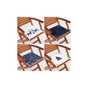 Podsedáky v sadě 4 ks s vánočním motivem 40x40 cm Blue Christmas – Mila Home obraz