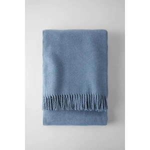 Modrý pléd s podílem bavlny Euromant Basics, 140 x 180 cm obraz