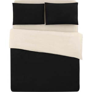 Černo-krémové bavlněné povlečení na dvoulůžko/prodloužené s prostěradlem 200x220 cm – Mila Home obraz