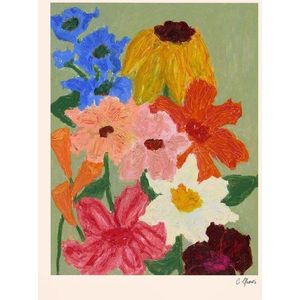 Plakát 50x70 cm Flowers on Sage Green – Carla Llanos – The Poster Club obraz