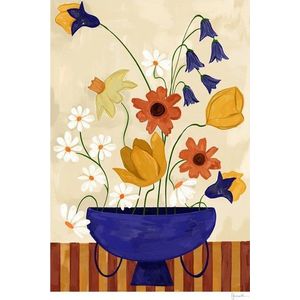 Plakát 30x40 cm Colourful Bunch in Blue Vase – Frankie Penwill – The Poster Club obraz